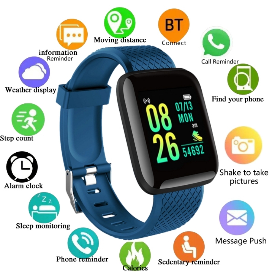 Electronics Gadgets For Men - กีฬาSmartwatchสร้อยข้อมือฟิตเนสการควบคุมเพลงผู้หญิงผู้ชายนาฬิกาสมาร์ทสําหรับAndroid Bluetoothนาฬิกาดิจิตอลนาฬิกาปลุกสภาพอากาศ
