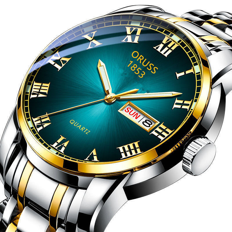 Smart Watch Kids - นาฬิกาควอตซ์ผู้ชาย หน้าปัดเรืองแสง ตัวเรือนสแตนเลส พร้อมปฏิทิน บอกเวลาแม่นยำ ทนทาน
