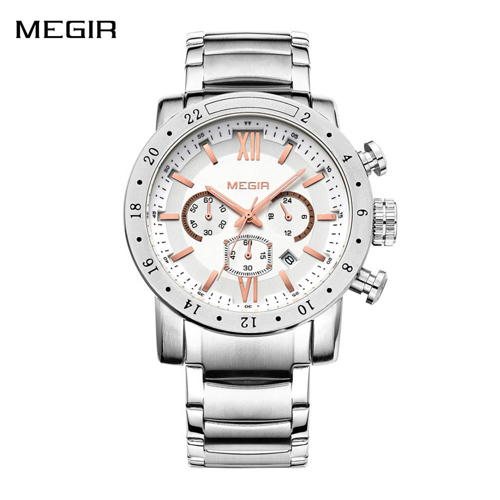 MEGIR นาฬิกาลำลองสแตนเลสสำหรับ - Electronics Gadgets For Men บทวิจารณ์และราคา