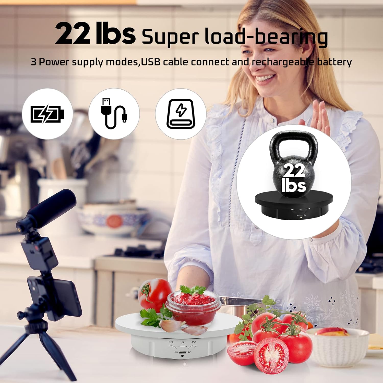 แท่นหมุนโชว์สินค้าแบบมอเตอร์ 3 - Modern Electronics Gadgets บทวิจารณ์และราคา
