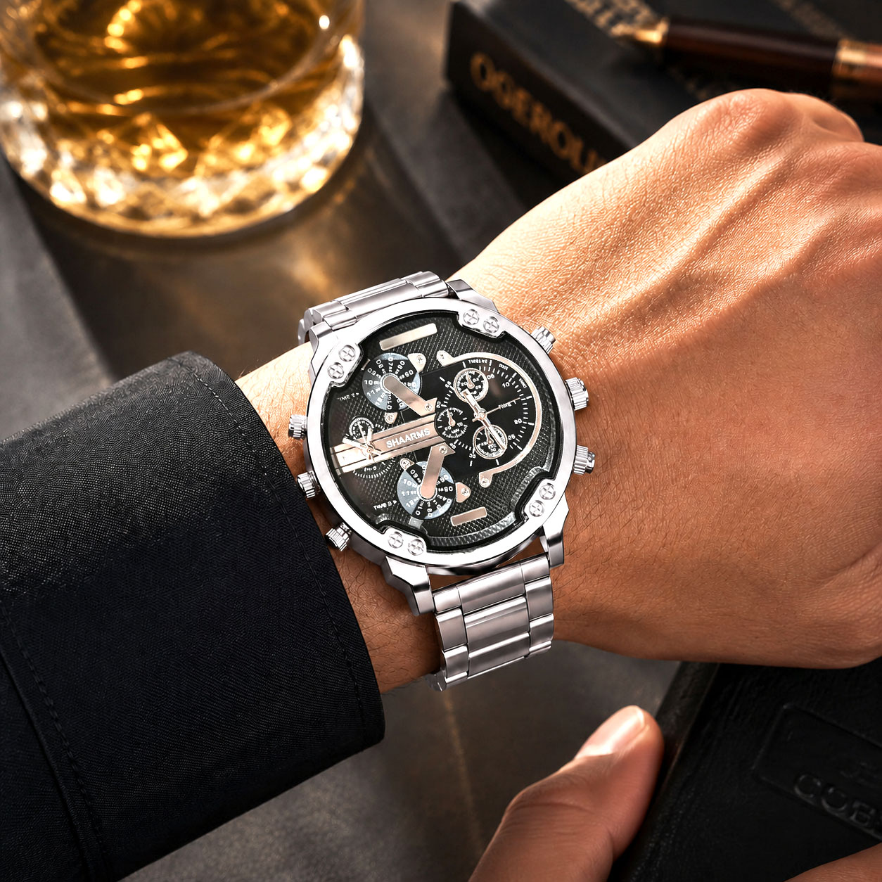 นาฬิกาข้อมือผู้ชายสไตล์ลำลองสี - Electronics Gadgets For Men บทวิจารณ์และราคา
